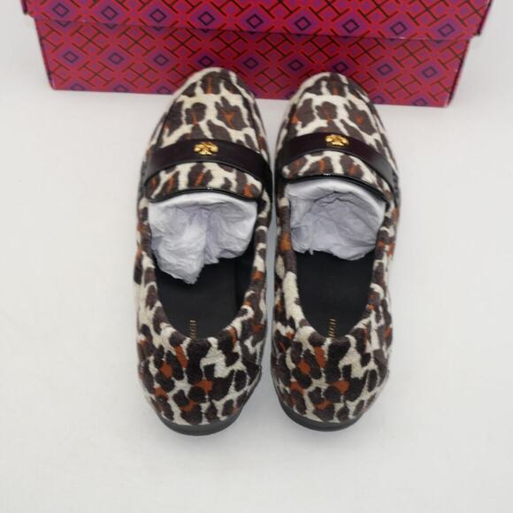 NEW Tory Burch Women's 9.5 Ballet Loafer Leopard Perfect Black Jacquard - Picture 2 of 12